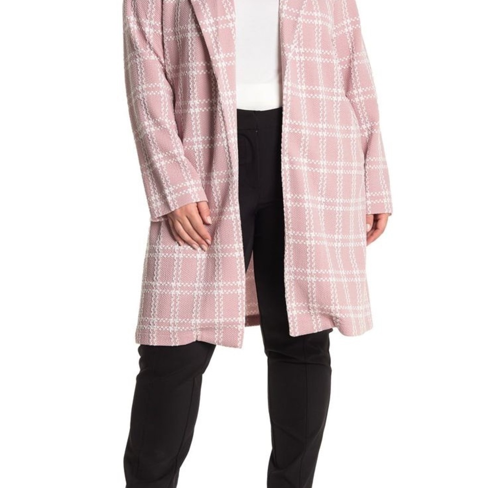 MELLODAY Pink Plaid Coat size Small